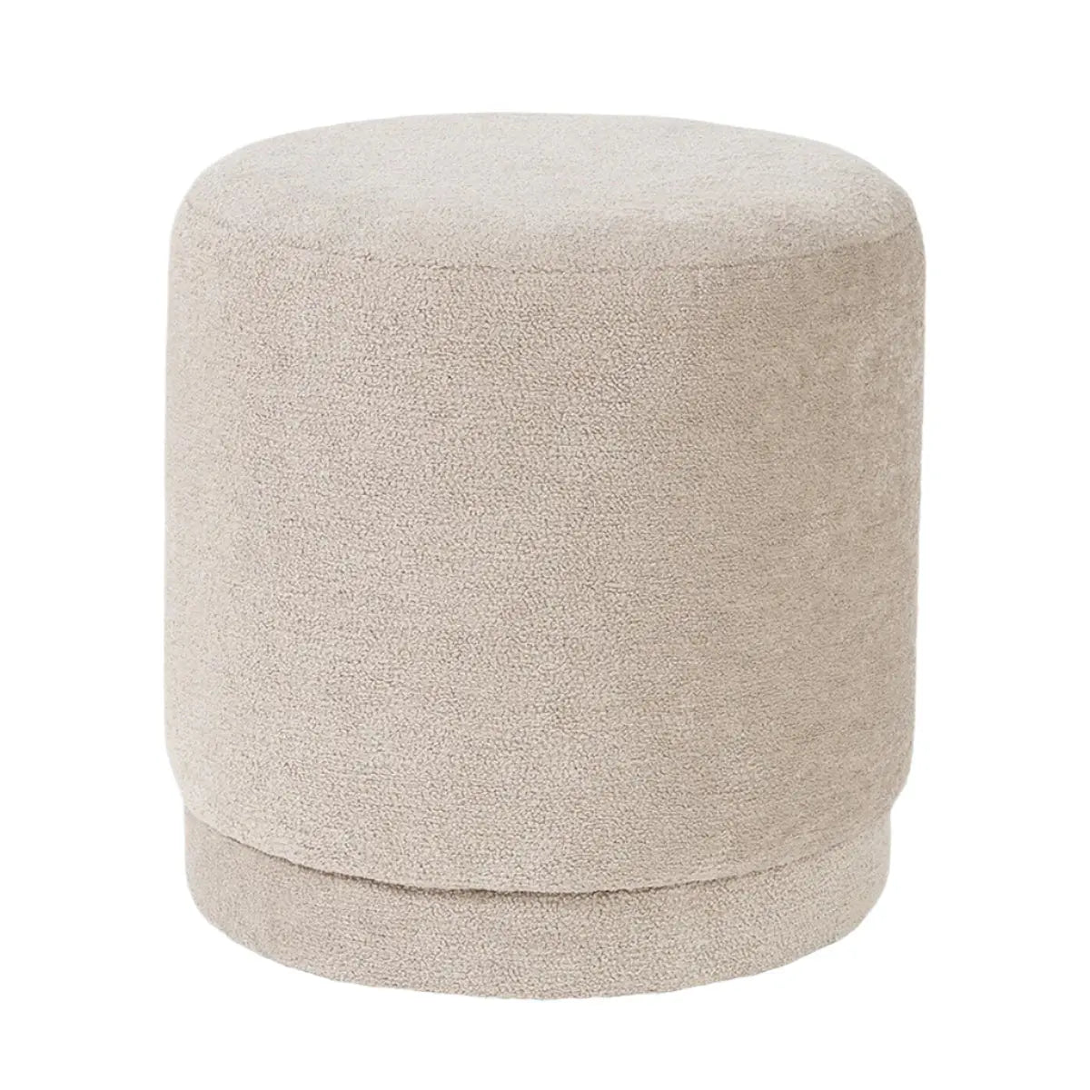 Sassari Taupe Teddy Fabric Cylinder Pouffe  Nicholas John Interiors