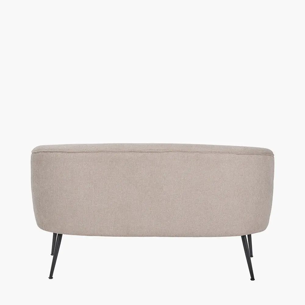 Aviana Natural Chenille and Black Metal Sofa  Nicholas John Interiors