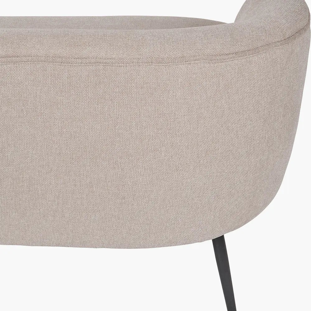 Aviana Natural Chenille and Black Metal Sofa  Nicholas John Interiors