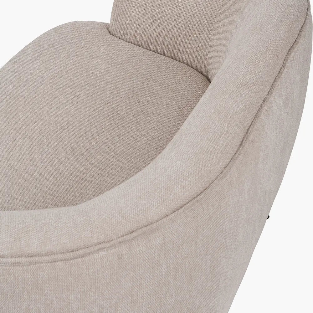 Aviana Natural Chenille and Black Metal Sofa  Nicholas John Interiors