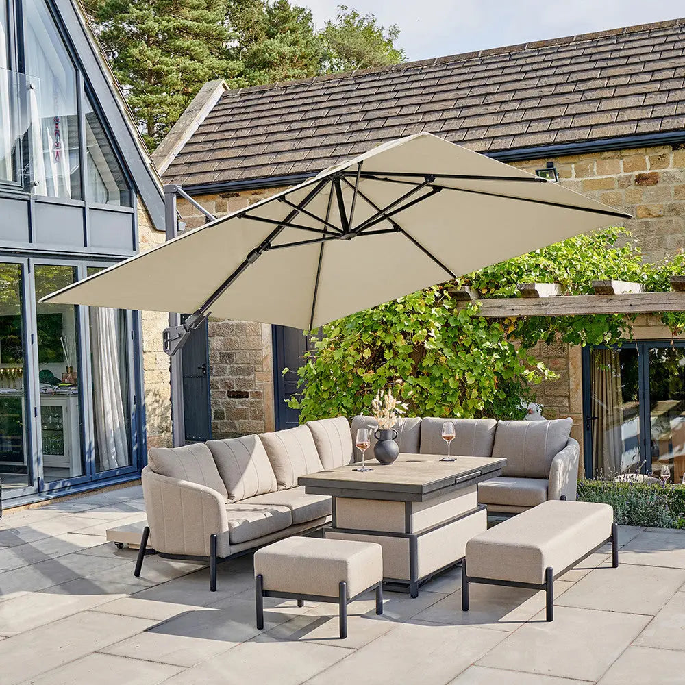 Challenger T2 3m Square Premium Free Arm Parasol  Nicholas John Interiors