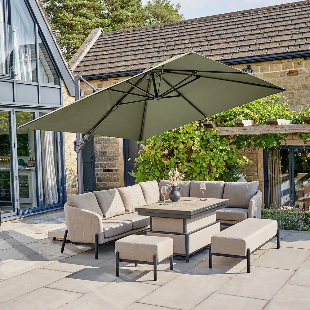 Challenger T2 3m Square Premium Free Arm Parasol  Nicholas John Interiors