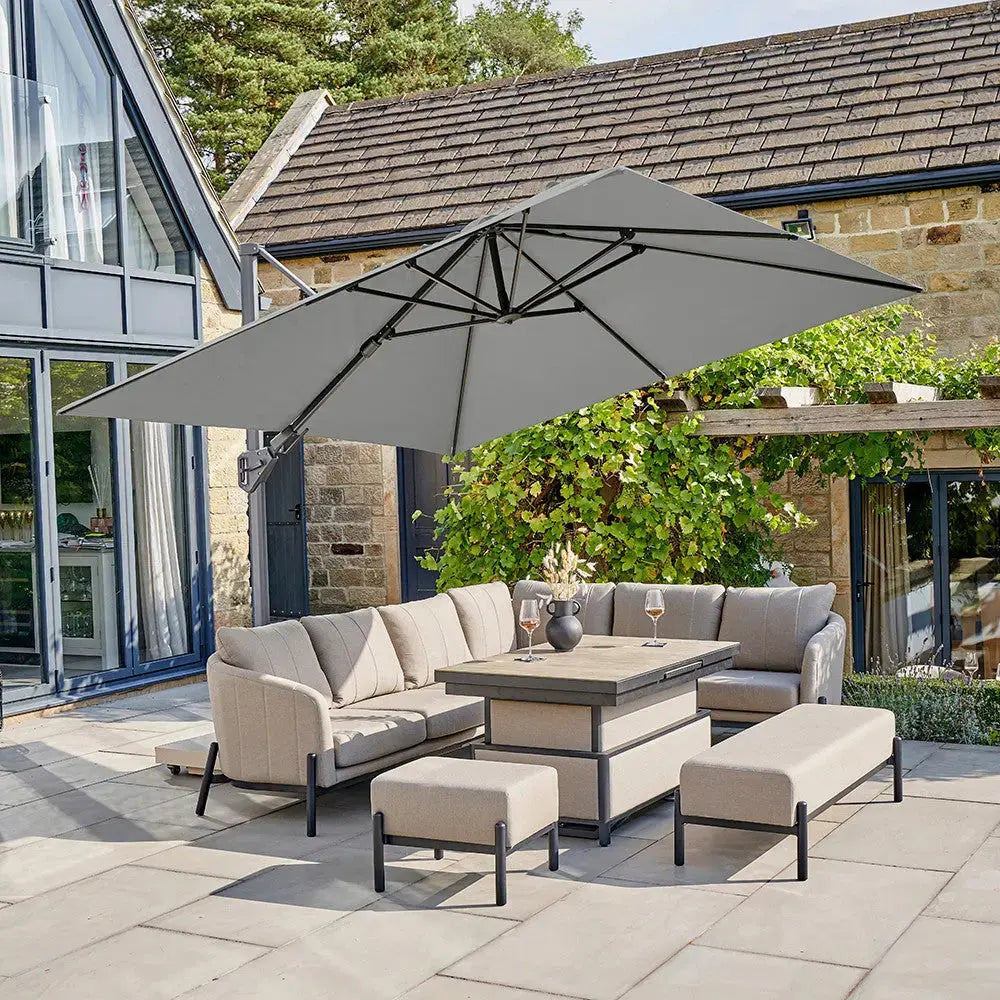 Challenger T2 3m Square Premium Manhattan Grey Free Arm Parasol - Pacific Pacific Lifestyle