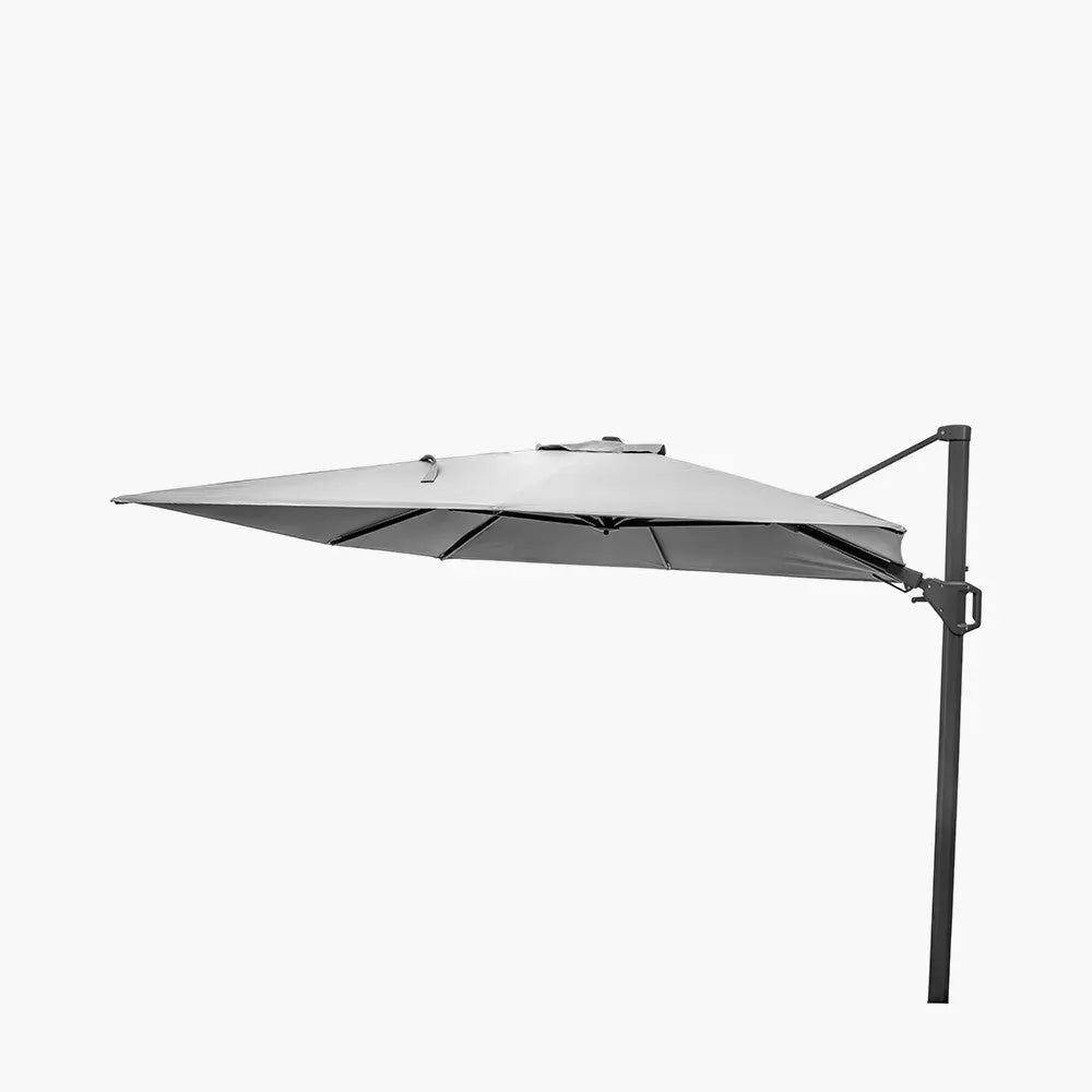 Challenger T2 3.5 x 2.6m Rectangular Luna Grey Free Arm Parasol  Nicholas John Interiors