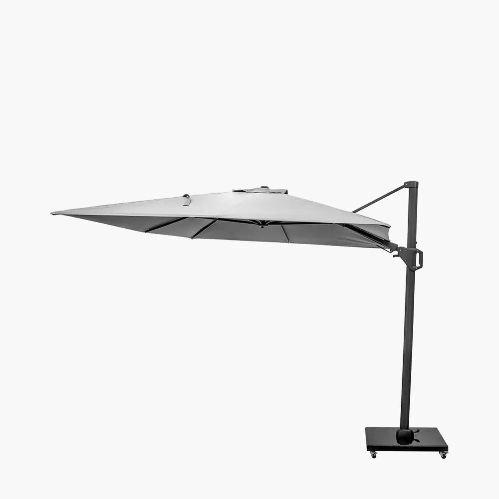 Challenger T2 3.5 x 2.6m Rectangular Luna Grey Free Arm Parasol  Nicholas John Interiors