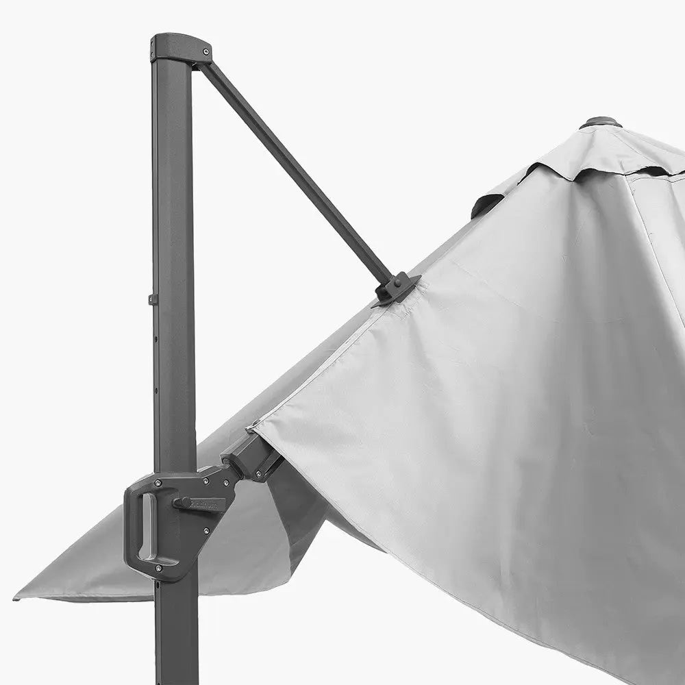 Challenger T2 3.5 x 2.6m Rectangular Luna Grey Free Arm Parasol  Nicholas John Interiors