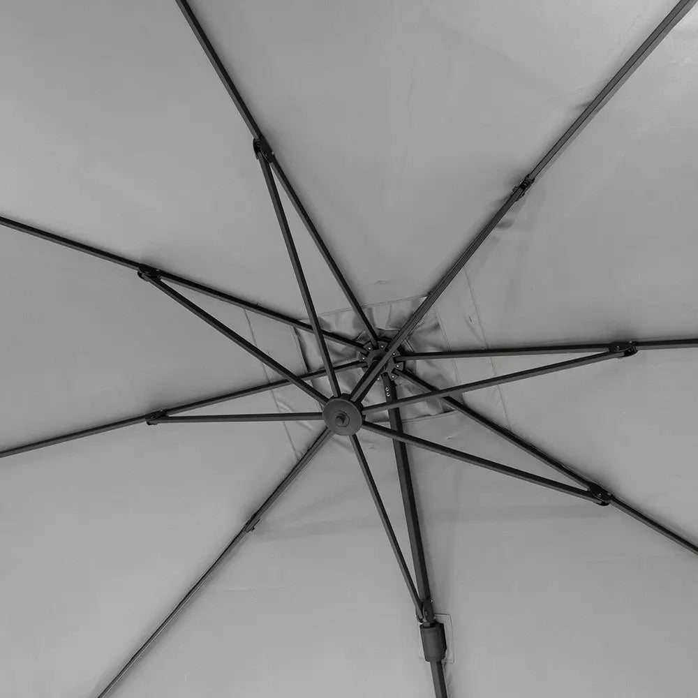 Challenger T2 3.5 x 2.6m Rectangular Luna Grey Free Arm Parasol  Nicholas John Interiors