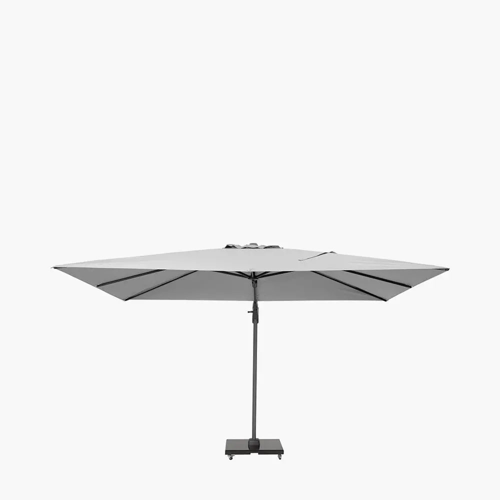Challenger T2 3.5 x 2.6m Rectangular Luna Grey Free Arm Parasol  Nicholas John Interiors