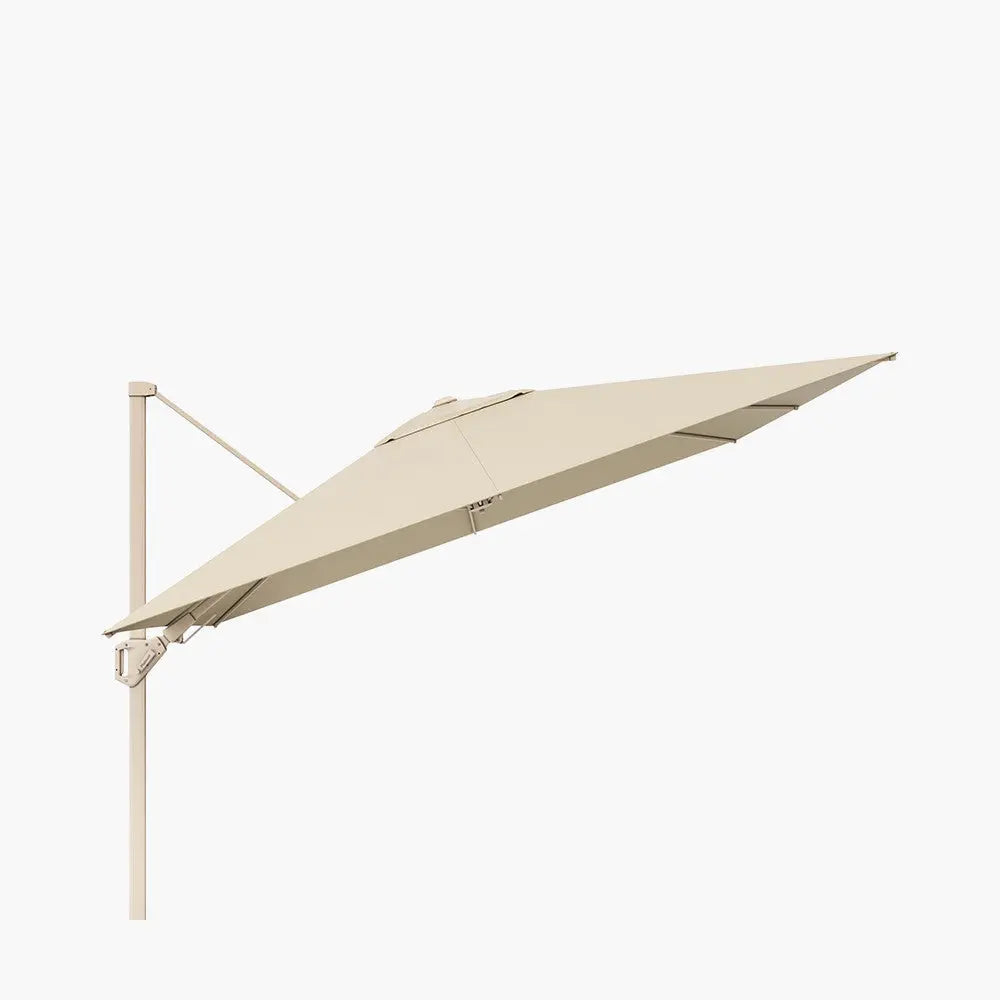 Challenger T2 3.5 x 2.6m Rectangular Sandstone / Champagne Free Arm Parasol  Nicholas John Interiors