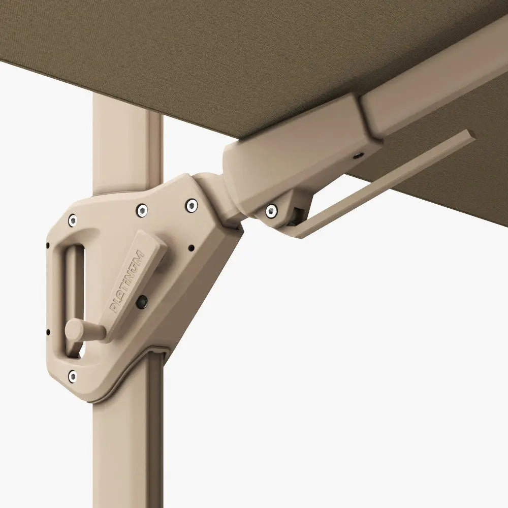 Challenger T2 3.5 x 2.6m Rectangular Sandstone / Champagne Free Arm Parasol  Nicholas John Interiors