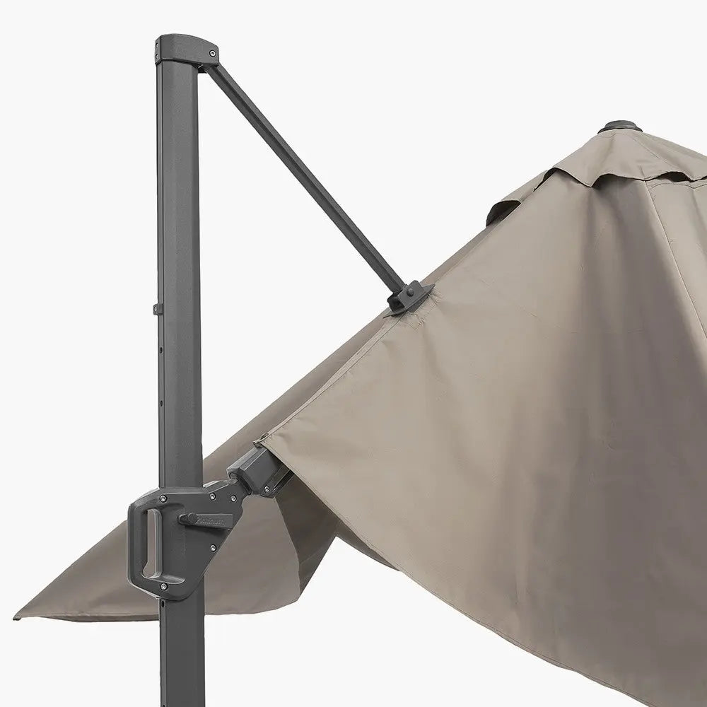 Challenger T2 3.5 x 2.6m Rectangular Taupe Free Arm Parasol  Nicholas John Interiors