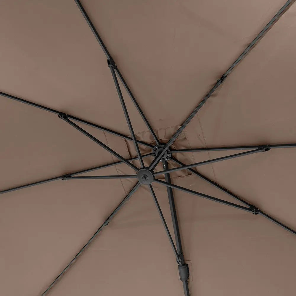 Challenger T2 3.5 x 2.6m Rectangular Taupe Free Arm Parasol  Nicholas John Interiors
