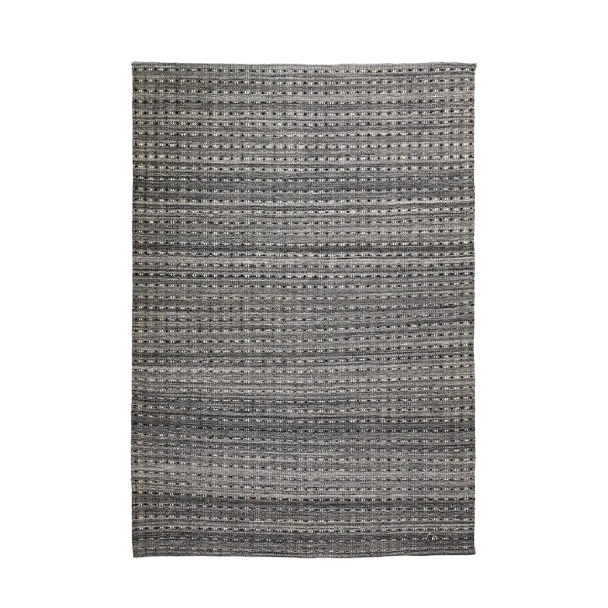Indoor Outdoor Double Stitch Design Rug Large - Grey  Nicholas John Interiors