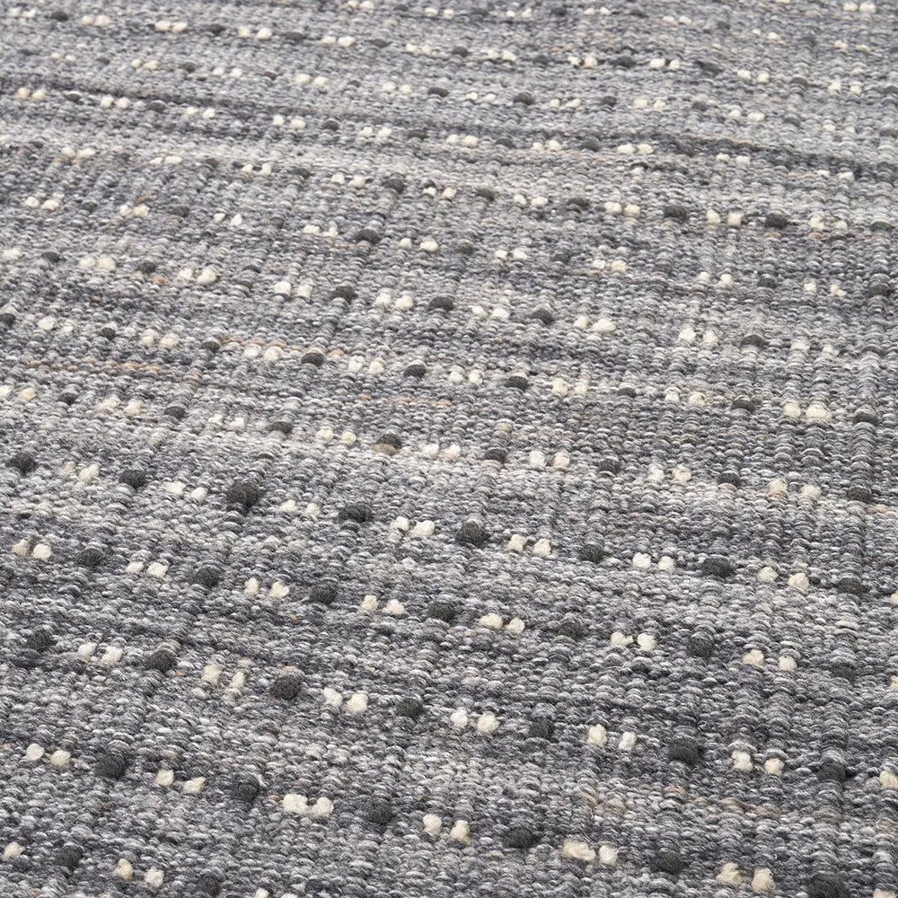 Indoor Outdoor Double Stitch Design Rug Large - Grey  Nicholas John Interiors