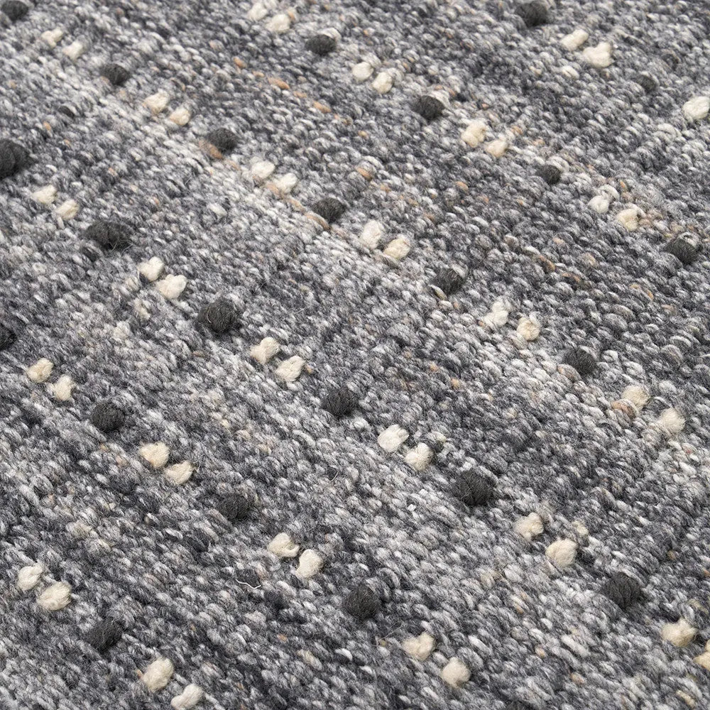 Indoor Outdoor Double Stitch Design Rug Large - Grey  Nicholas John Interiors