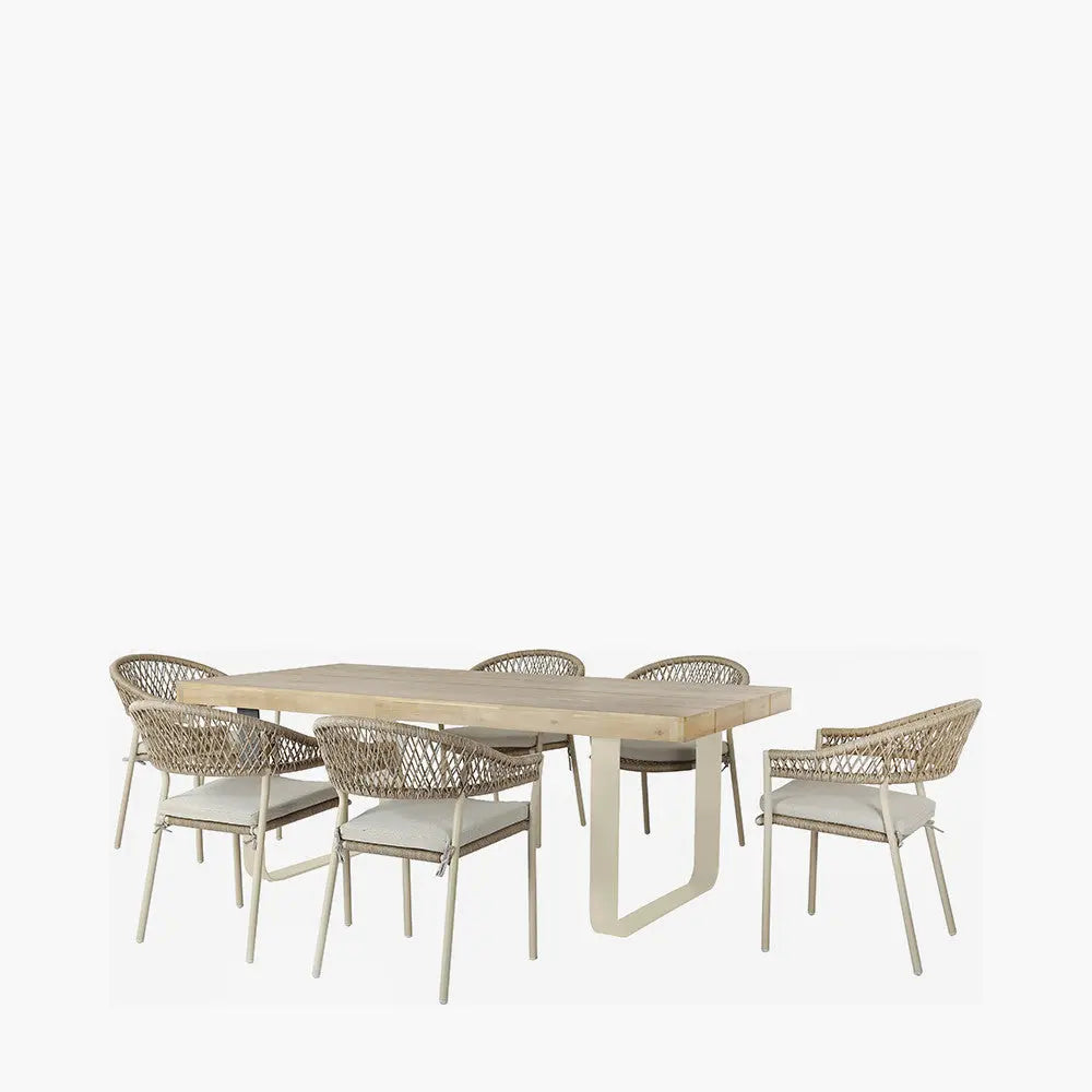 Osaka Latte Outdoor 6 Seater Dining Set - Pacific Lifestyle - Nicholas John Interiors