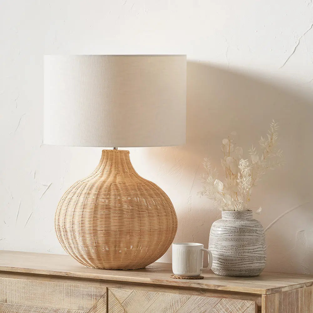 Allona Rattan Table Lamp - Natural  Nicholas John Interiors