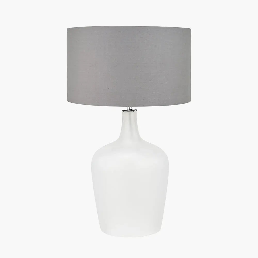 Tamsin Glass Table Lamp - Frosted White  Nicholas John Interiors