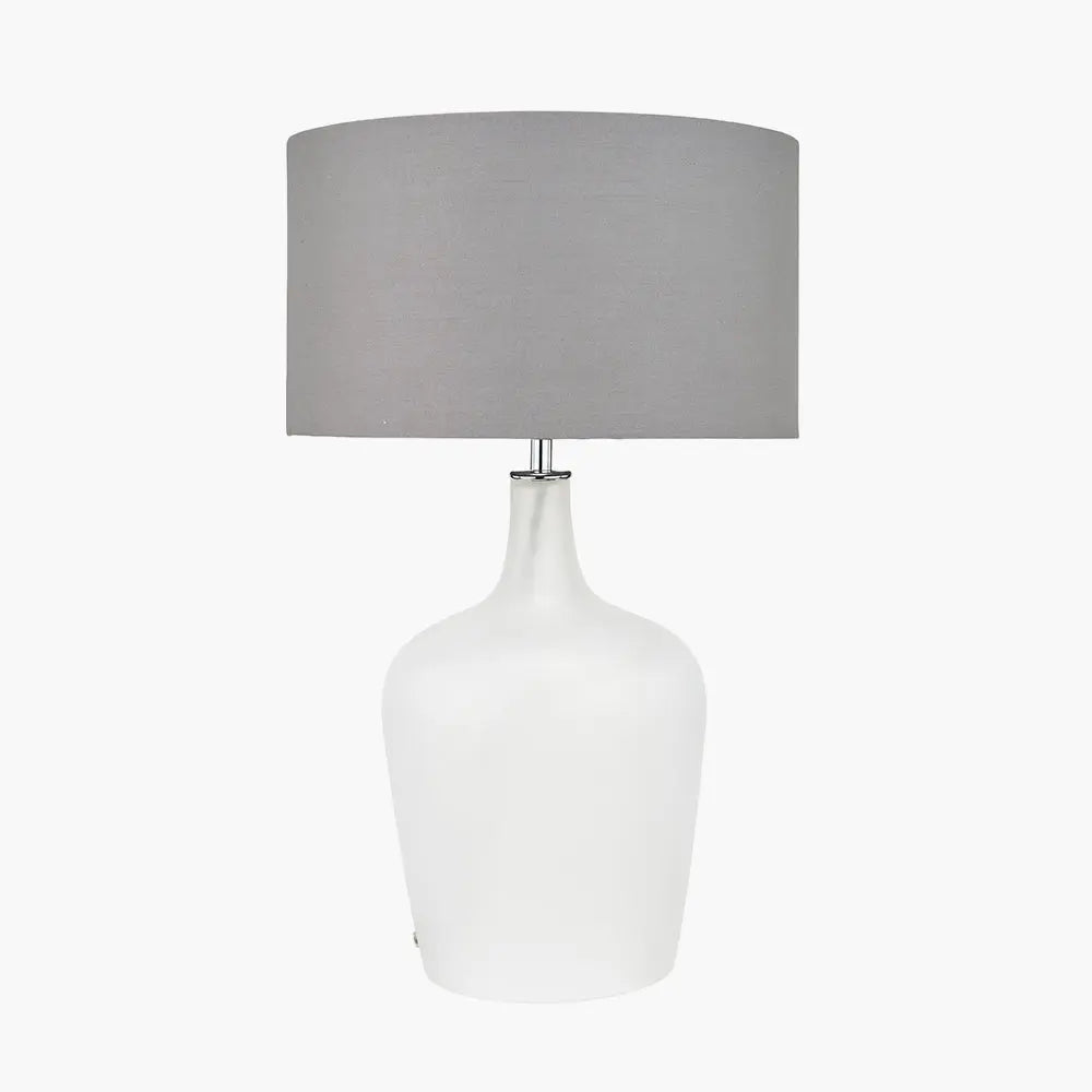 Tamsin Glass Table Lamp - Frosted White  Nicholas John Interiors