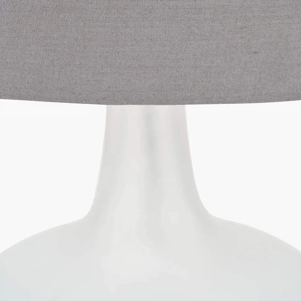 Tamsin Glass Table Lamp - Frosted White  Nicholas John Interiors