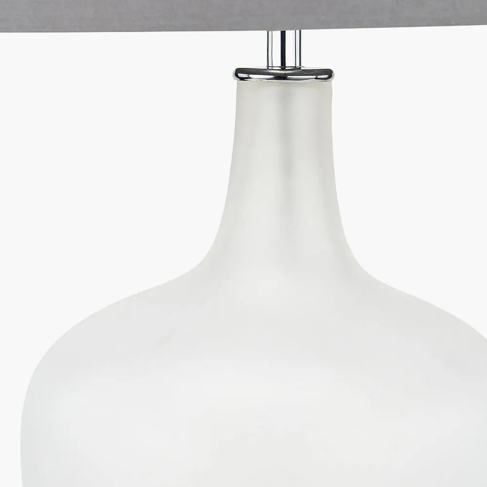 Tamsin Glass Table Lamp - Frosted White  Nicholas John Interiors