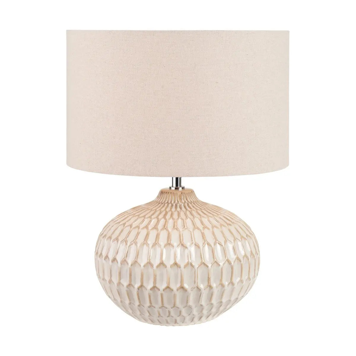 Cassius Textured Glazed Ceramic Table Lamp - Warm White  Nicholas John Interiors