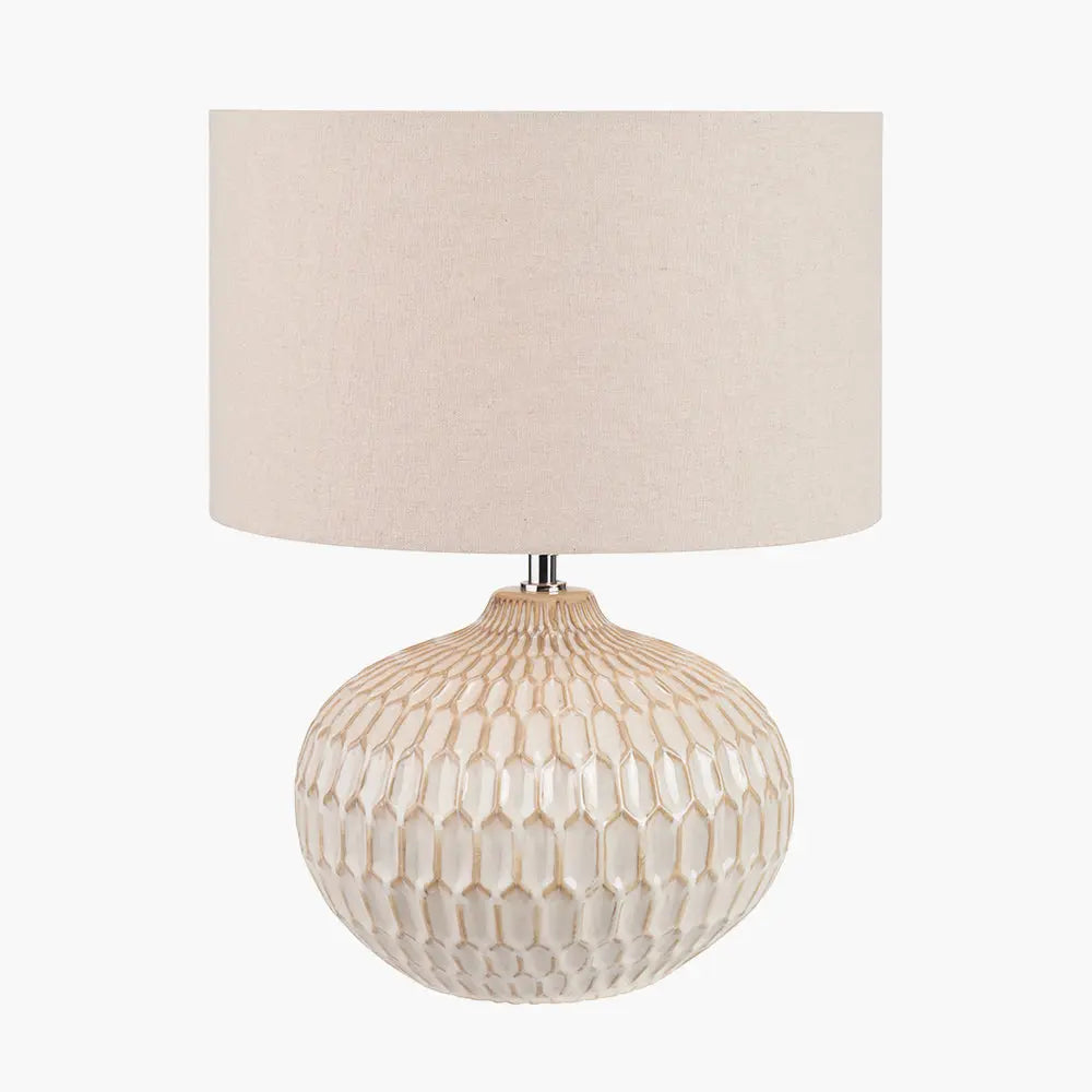 Cassius Textured Glazed Ceramic Table Lamp - Warm White  Nicholas John Interiors