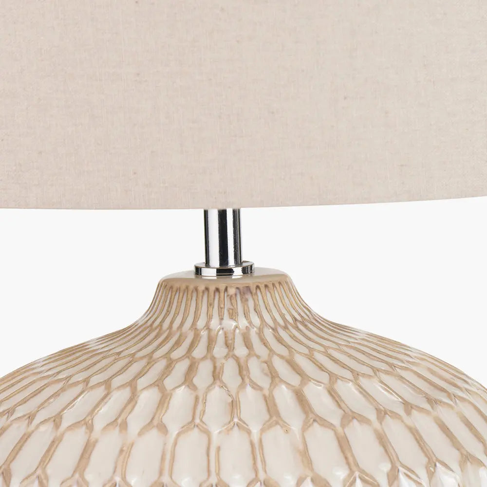 Cassius Textured Glazed Ceramic Table Lamp - Warm White  Nicholas John Interiors