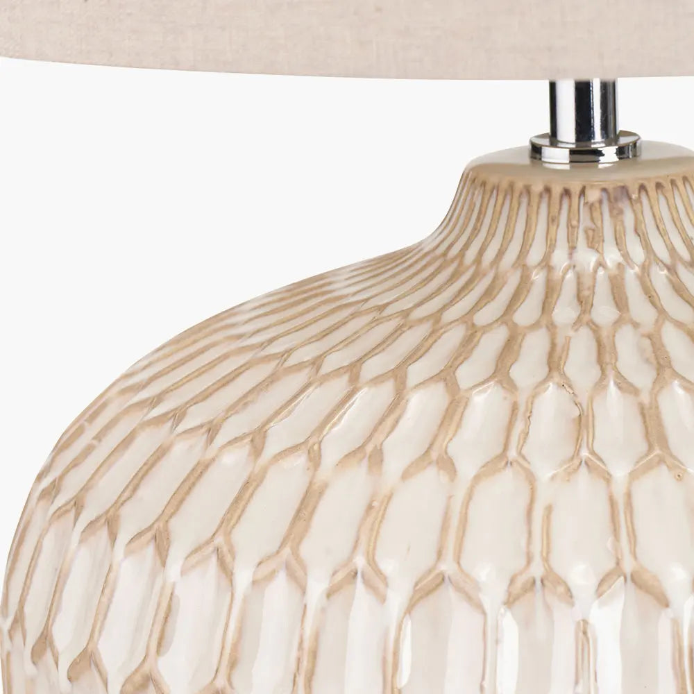 Cassius Textured Glazed Ceramic Table Lamp - Warm White  Nicholas John Interiors