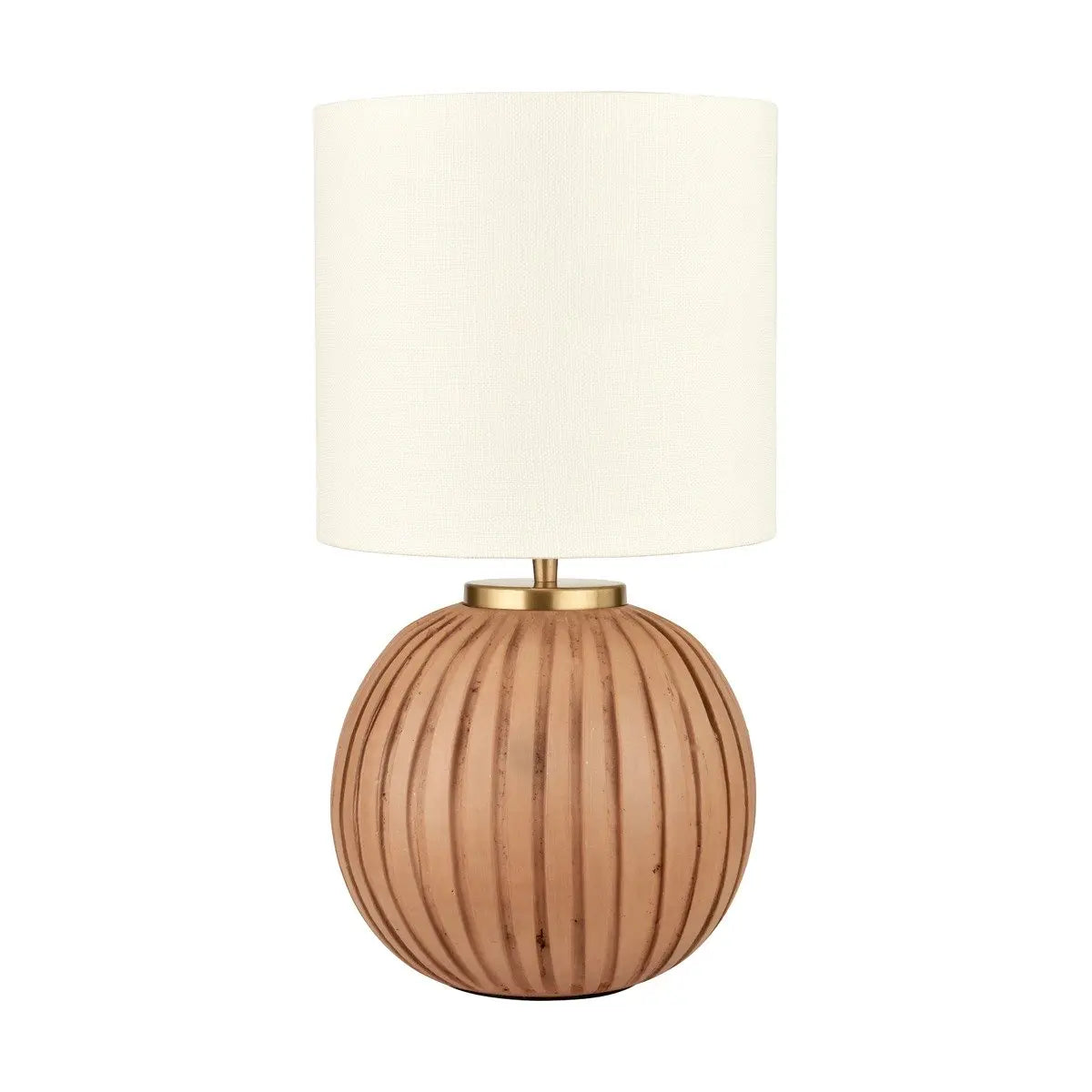Ezekiel Terracotta Textured Ball Table Lamp - Natural  Nicholas John Interiors