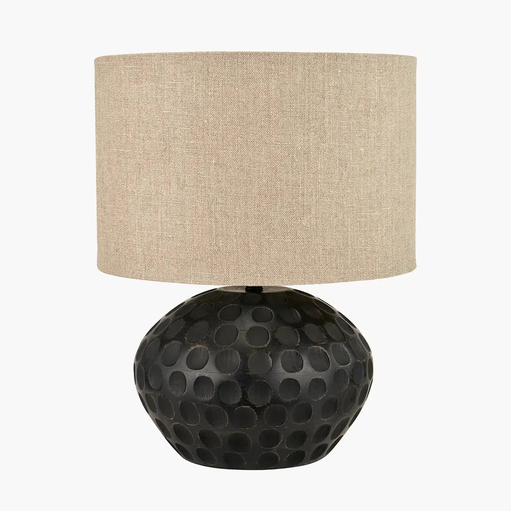 Dante Table Lamp - Antique Black Mango Wood  Nicholas John Interiors