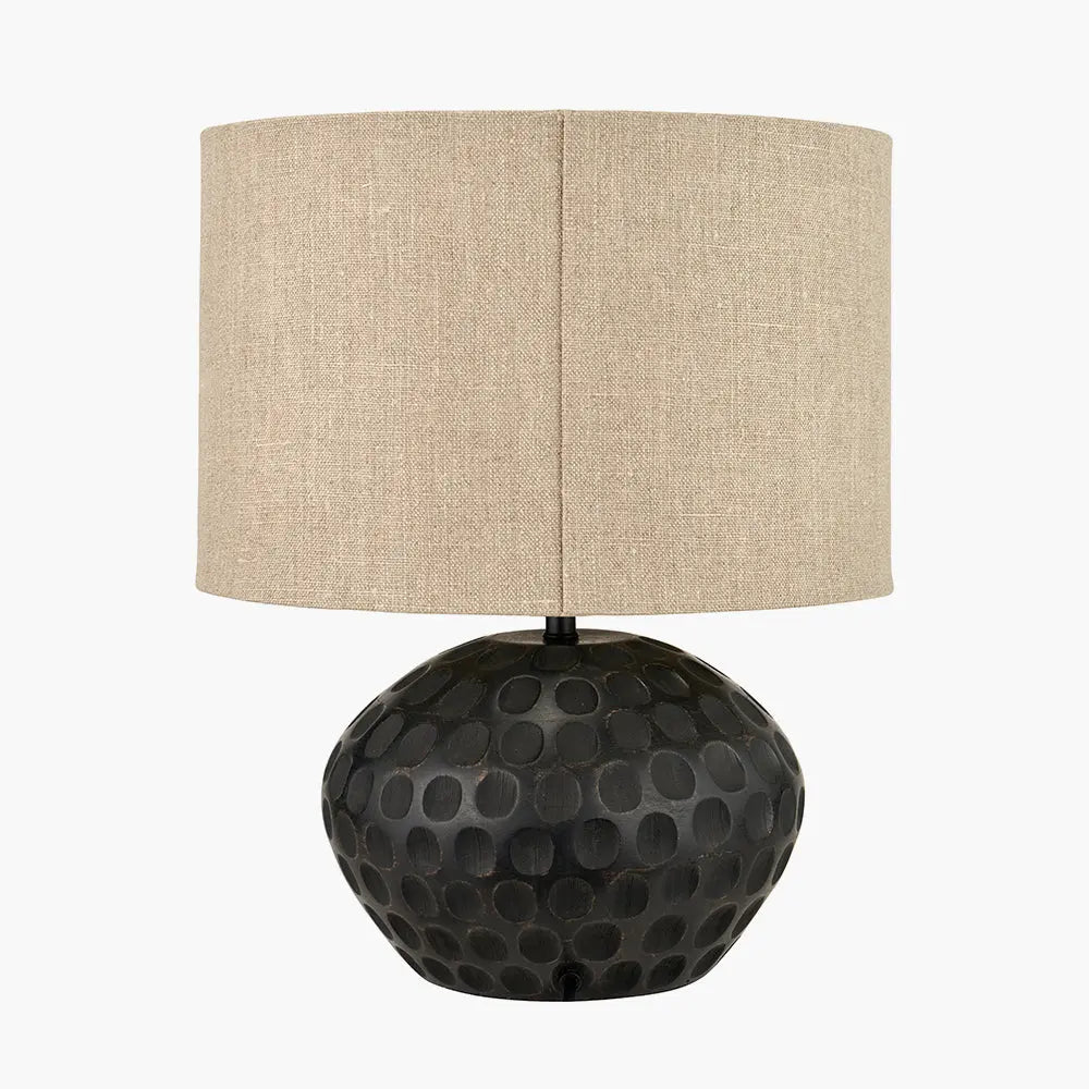 Dante Table Lamp - Antique Black Mango Wood  Nicholas John Interiors