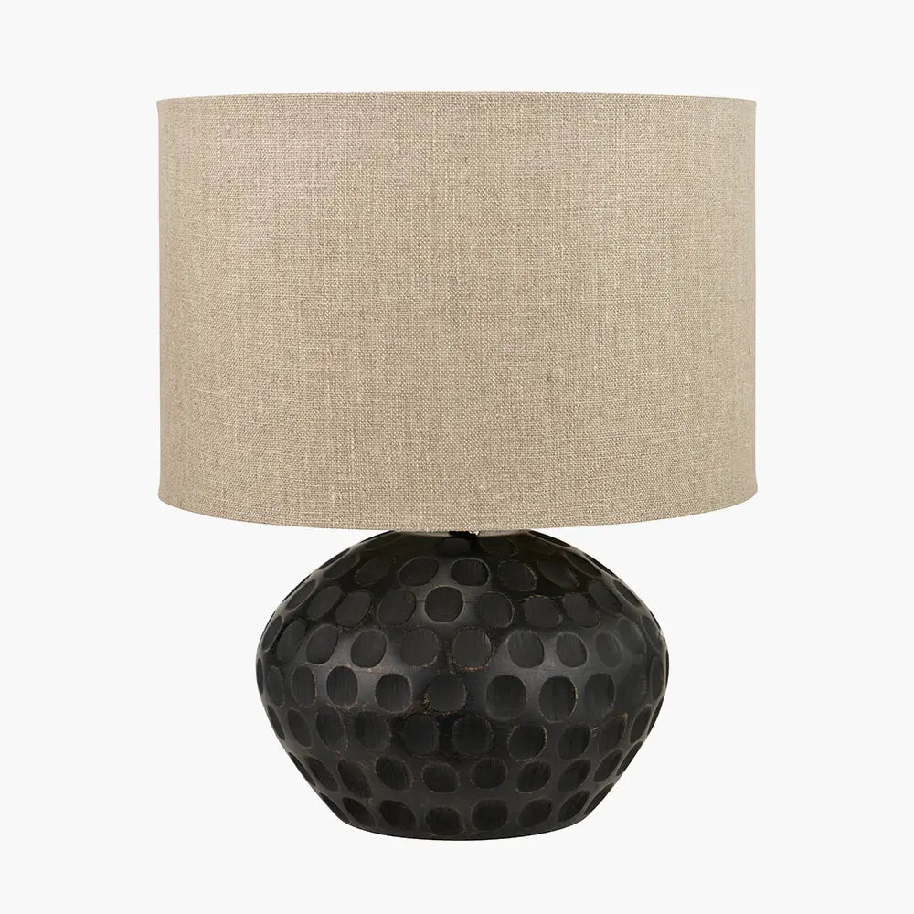 Dante Table Lamp - Antique Black Mango Wood  Nicholas John Interiors