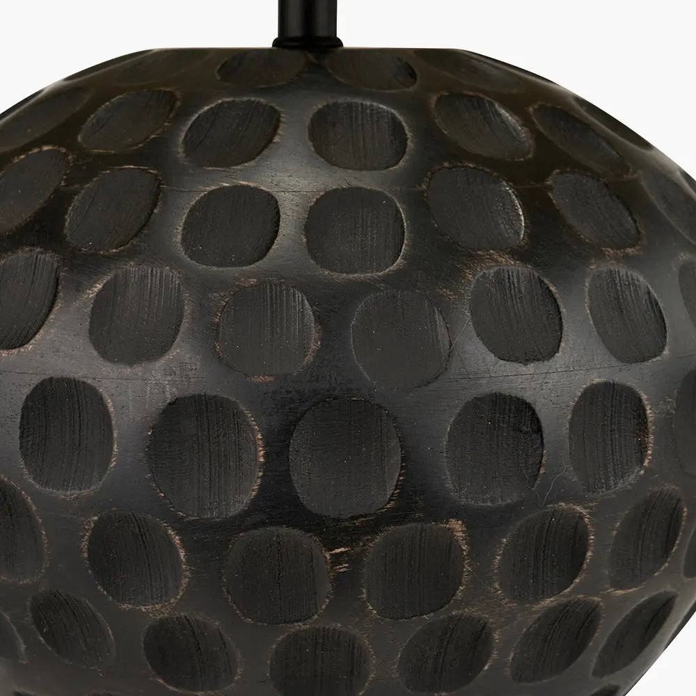 Dante Table Lamp - Antique Black Mango Wood  Nicholas John Interiors