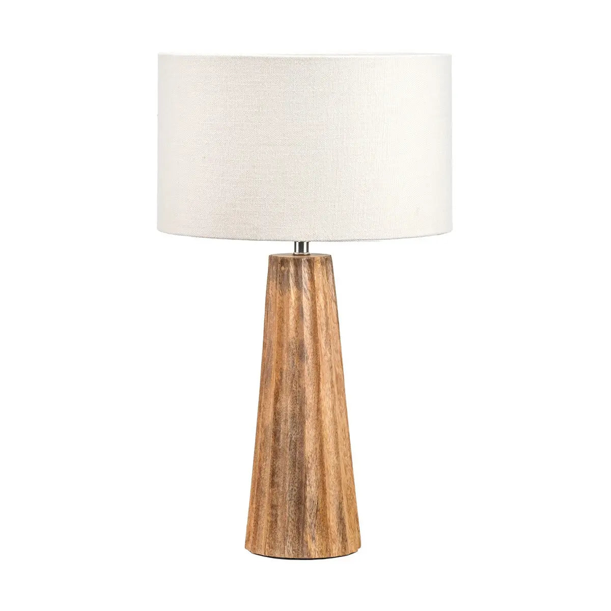 Draydon Textured Cone Table Lamp - Natural Mango Wood  Nicholas John Interiors