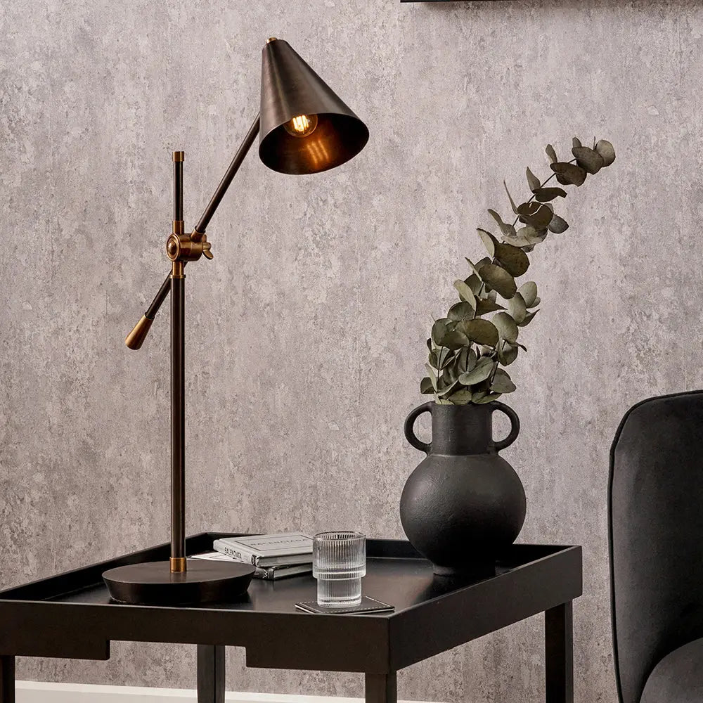 Emiliano Adjustable Floor Lamp - Antique Bronze & Brass  Nicholas John Interiors