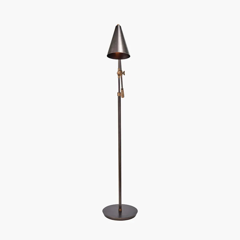Emiliano Adjustable Floor Lamp - Antique Bronze & Brass  Nicholas John Interiors