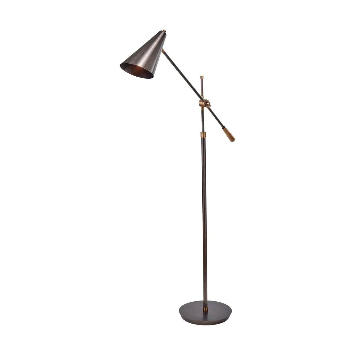 Emiliano Adjustable Floor Lamp - Antique Bronze & Brass  Nicholas John Interiors