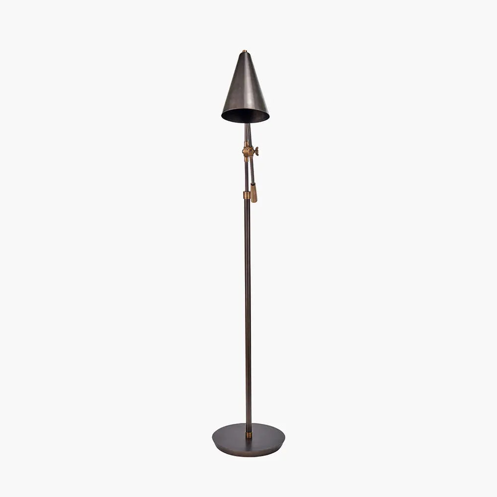 Emiliano Adjustable Floor Lamp - Antique Bronze & Brass  Nicholas John Interiors