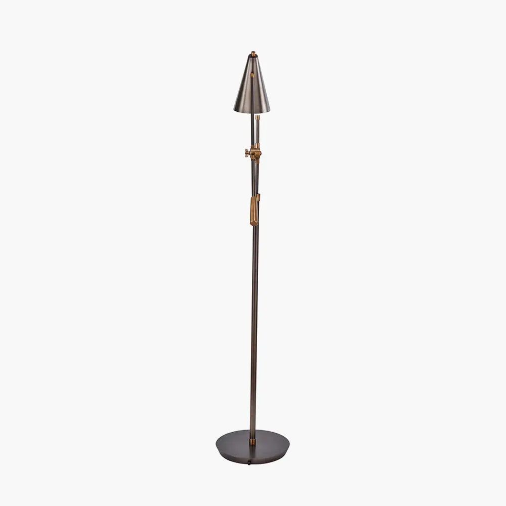 Emiliano Adjustable Floor Lamp - Antique Bronze & Brass  Nicholas John Interiors