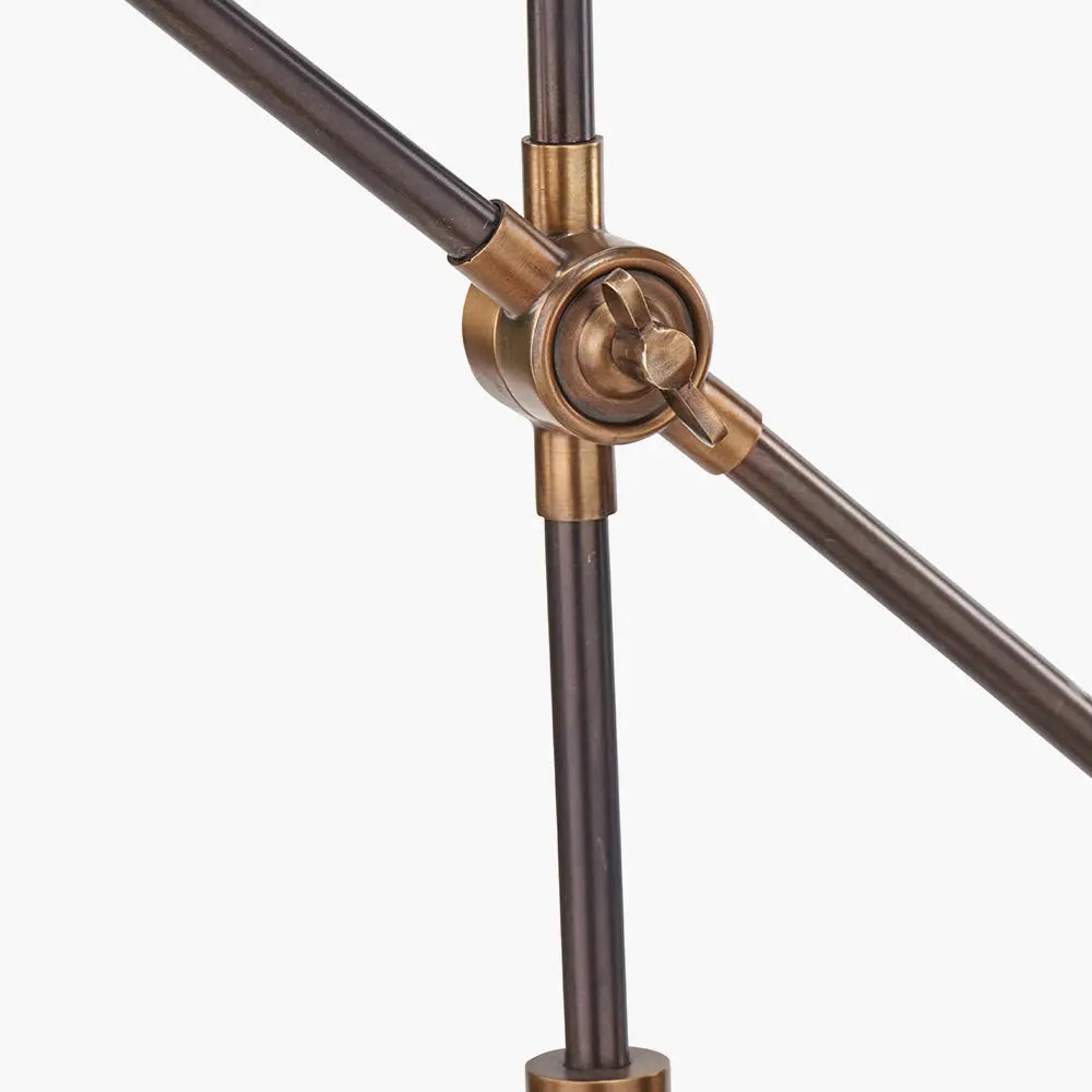 Emiliano Adjustable Floor Lamp - Antique Bronze & Brass  Nicholas John Interiors
