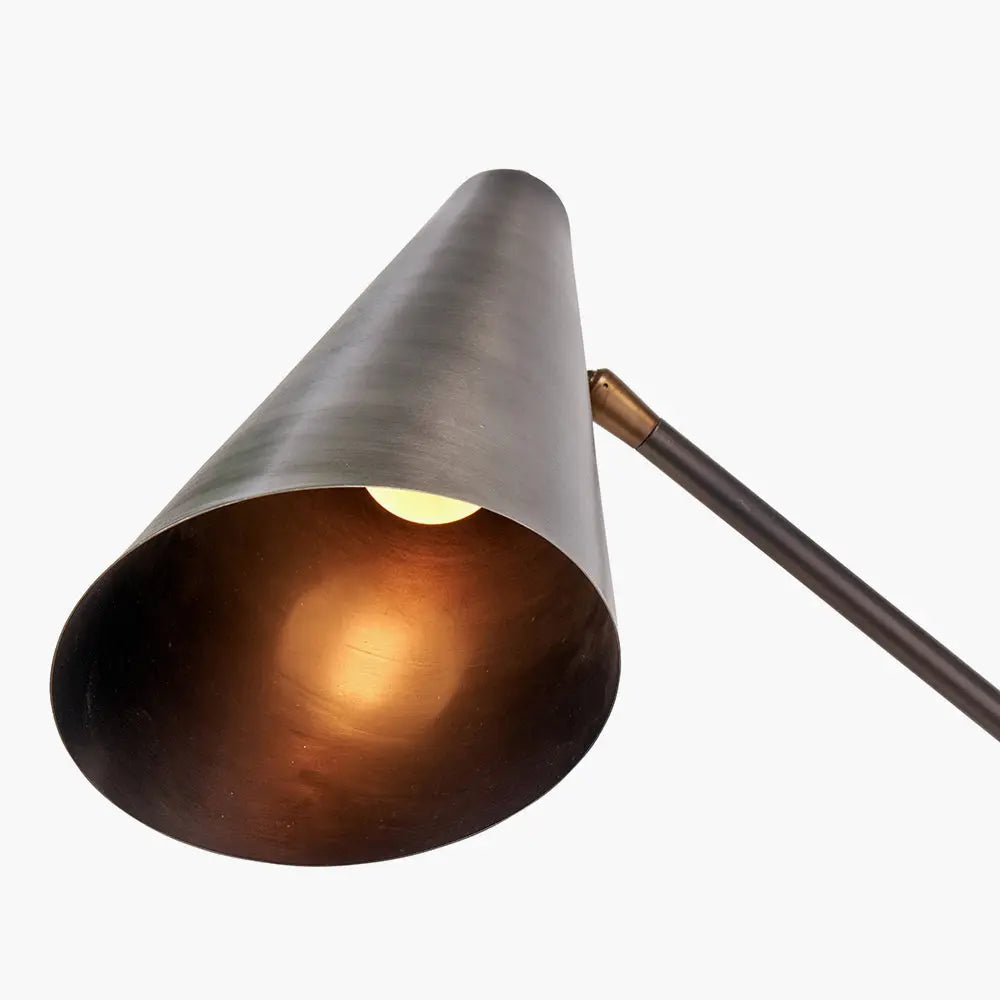 Emiliano Adjustable Floor Lamp - Antique Bronze & Brass  Nicholas John Interiors