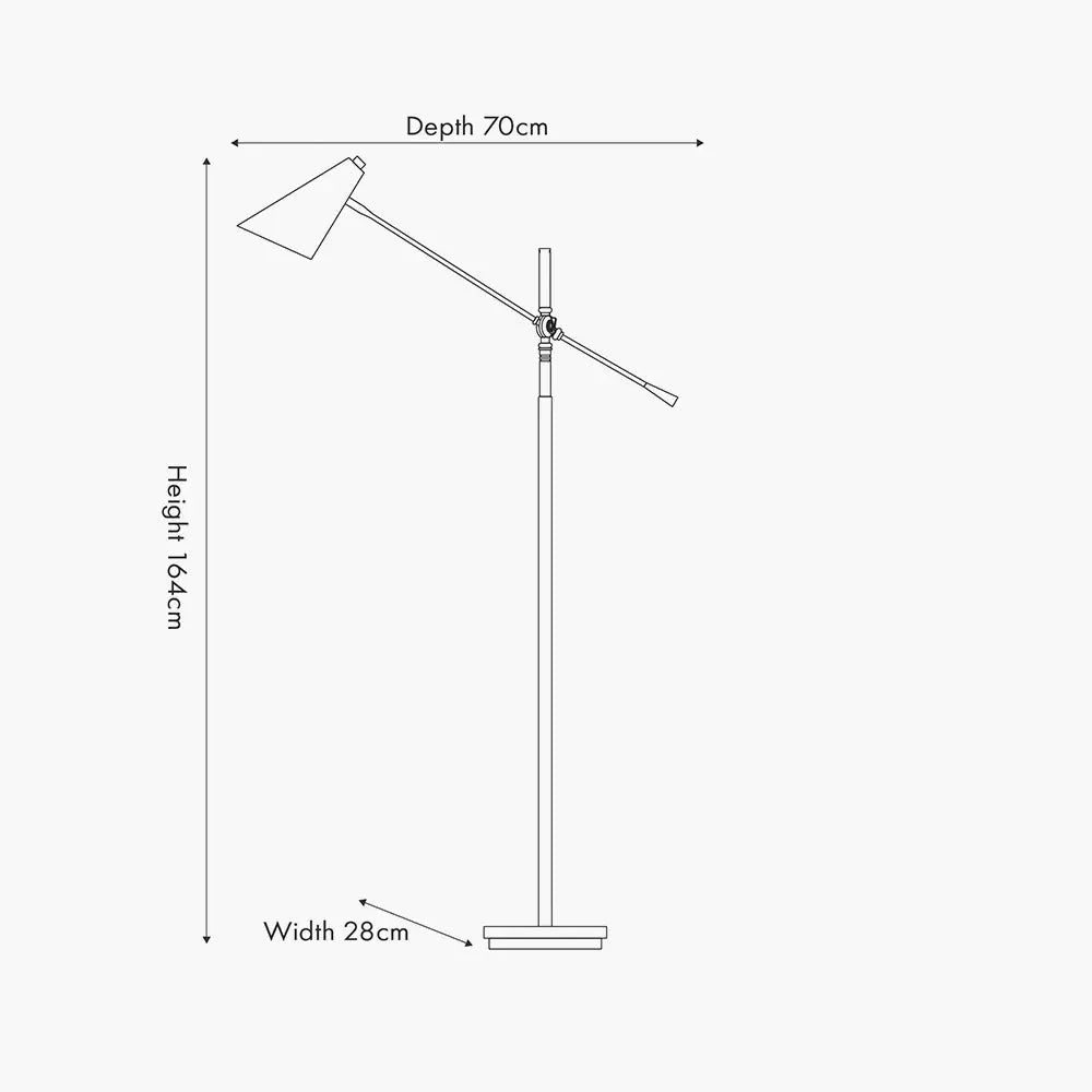 Emiliano Adjustable Floor Lamp - Antique Bronze & Brass  Nicholas John Interiors