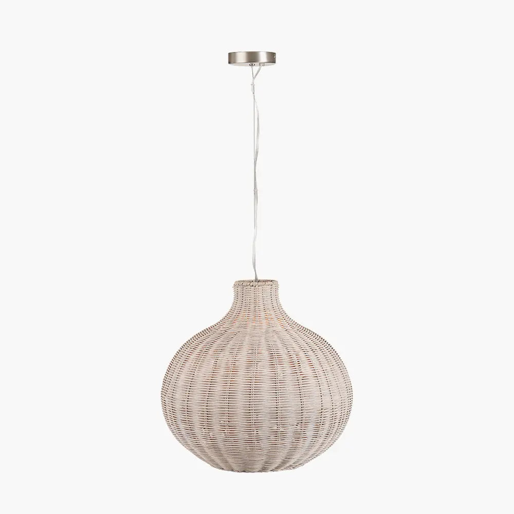 Allona Rattan Pendant Light - Grey Wash  Nicholas John Interiors