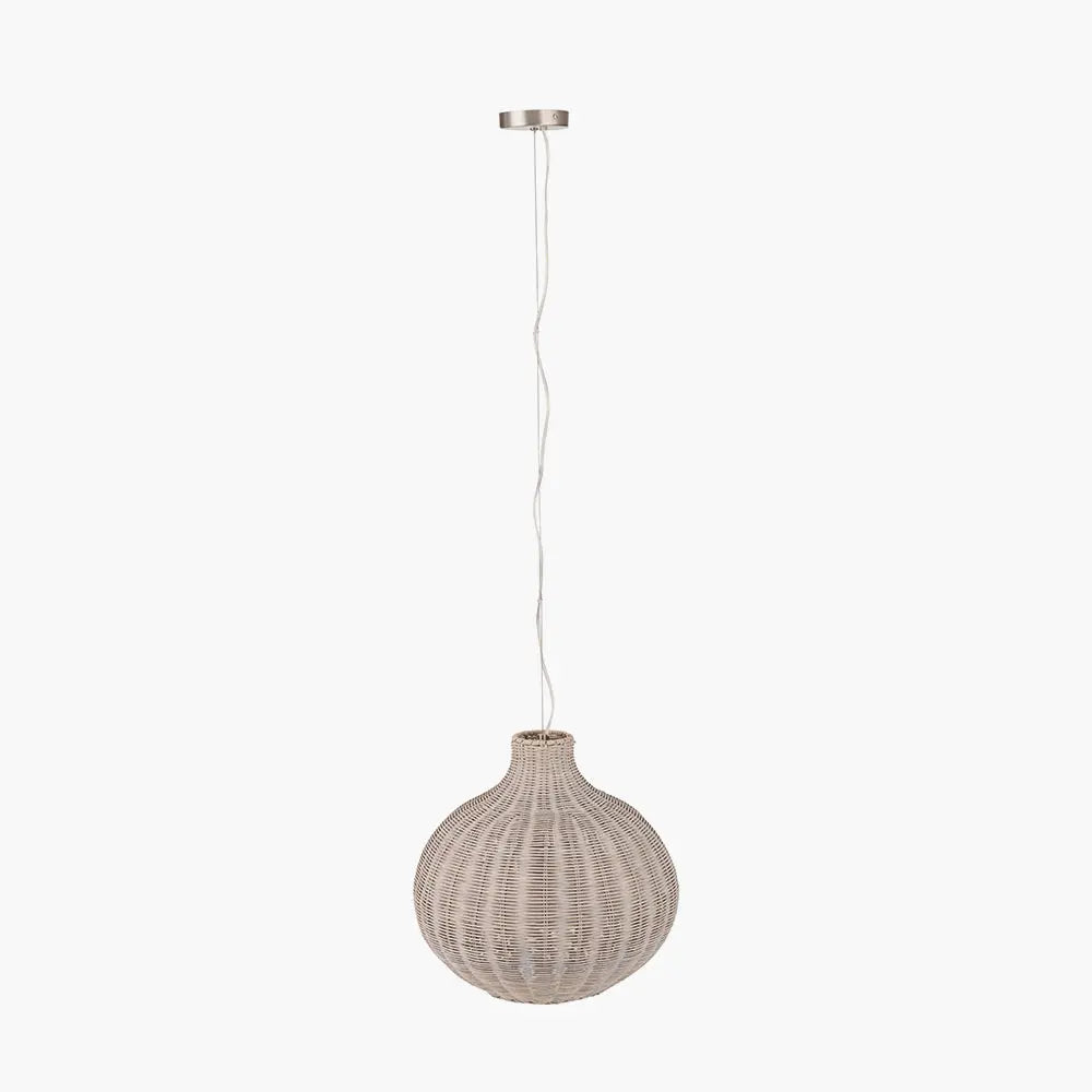 Allona Rattan Pendant Light - Grey Wash  Nicholas John Interiors