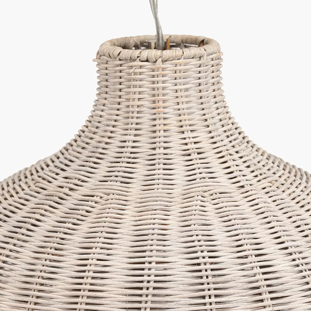 Allona Rattan Pendant Light - Grey Wash  Nicholas John Interiors