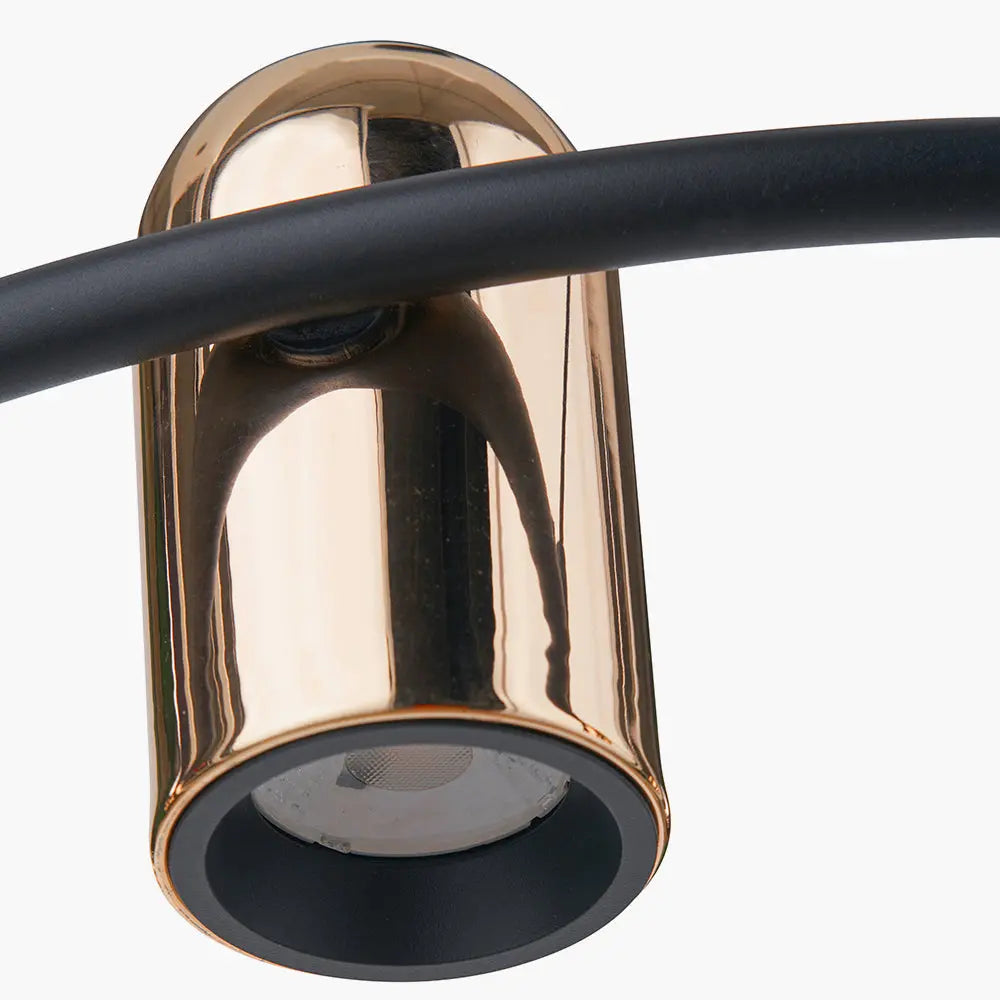Xena Metal 8 Light LED Pendant Light - Black & Rose Gold  Nicholas John Interiors