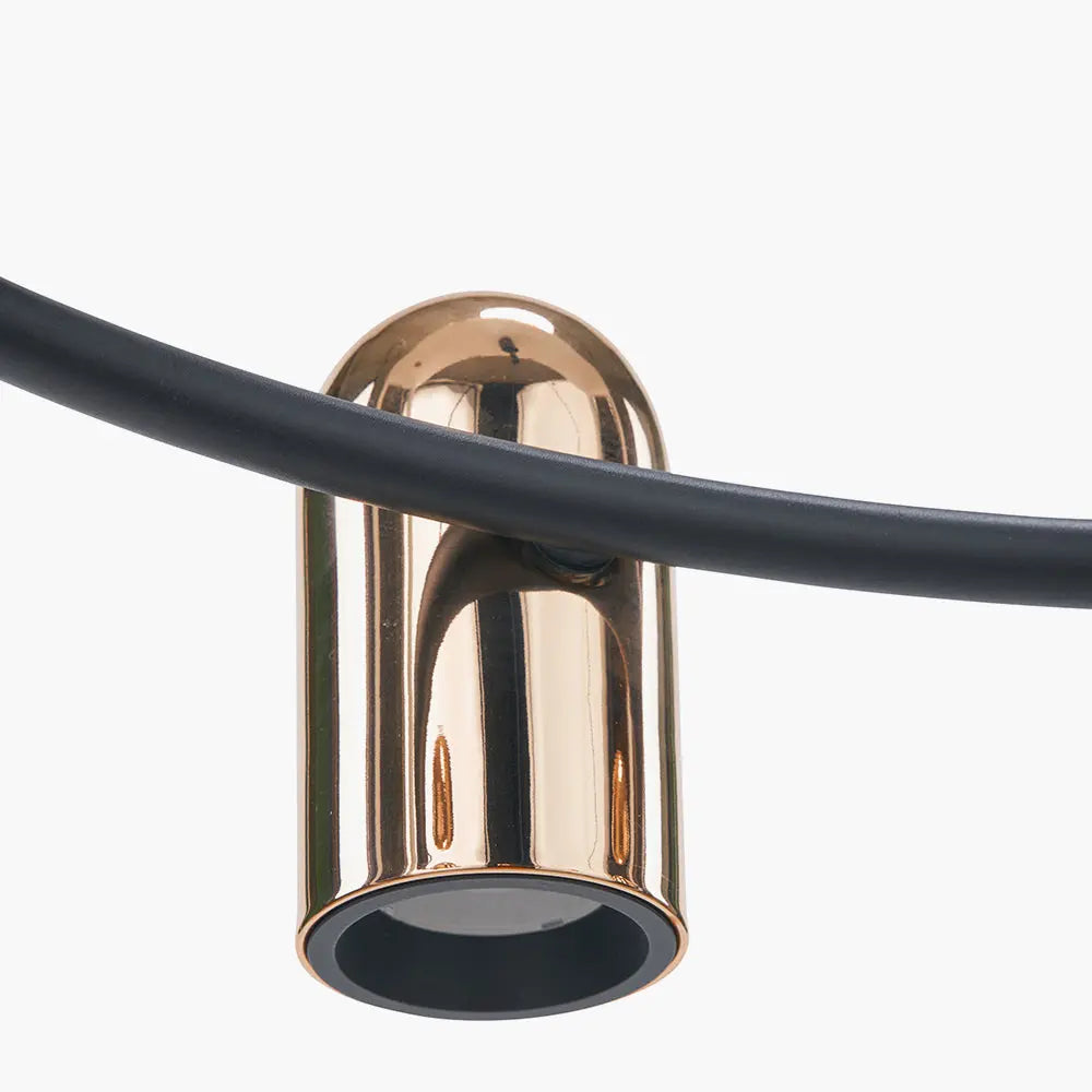 Xena Metal 8 Light LED Pendant Light - Black & Rose Gold  Nicholas John Interiors