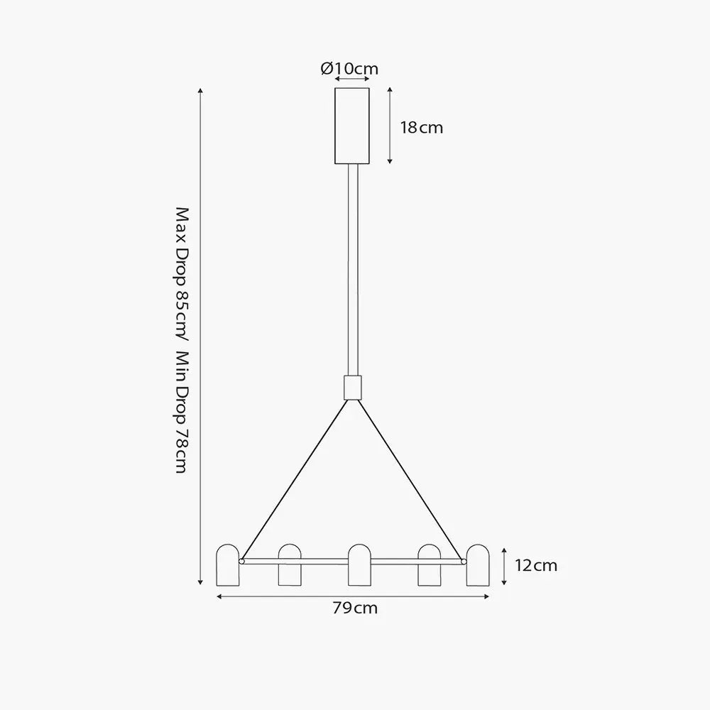 Xena Metal 8 Light LED Pendant Light - Black & Rose Gold  Nicholas John Interiors