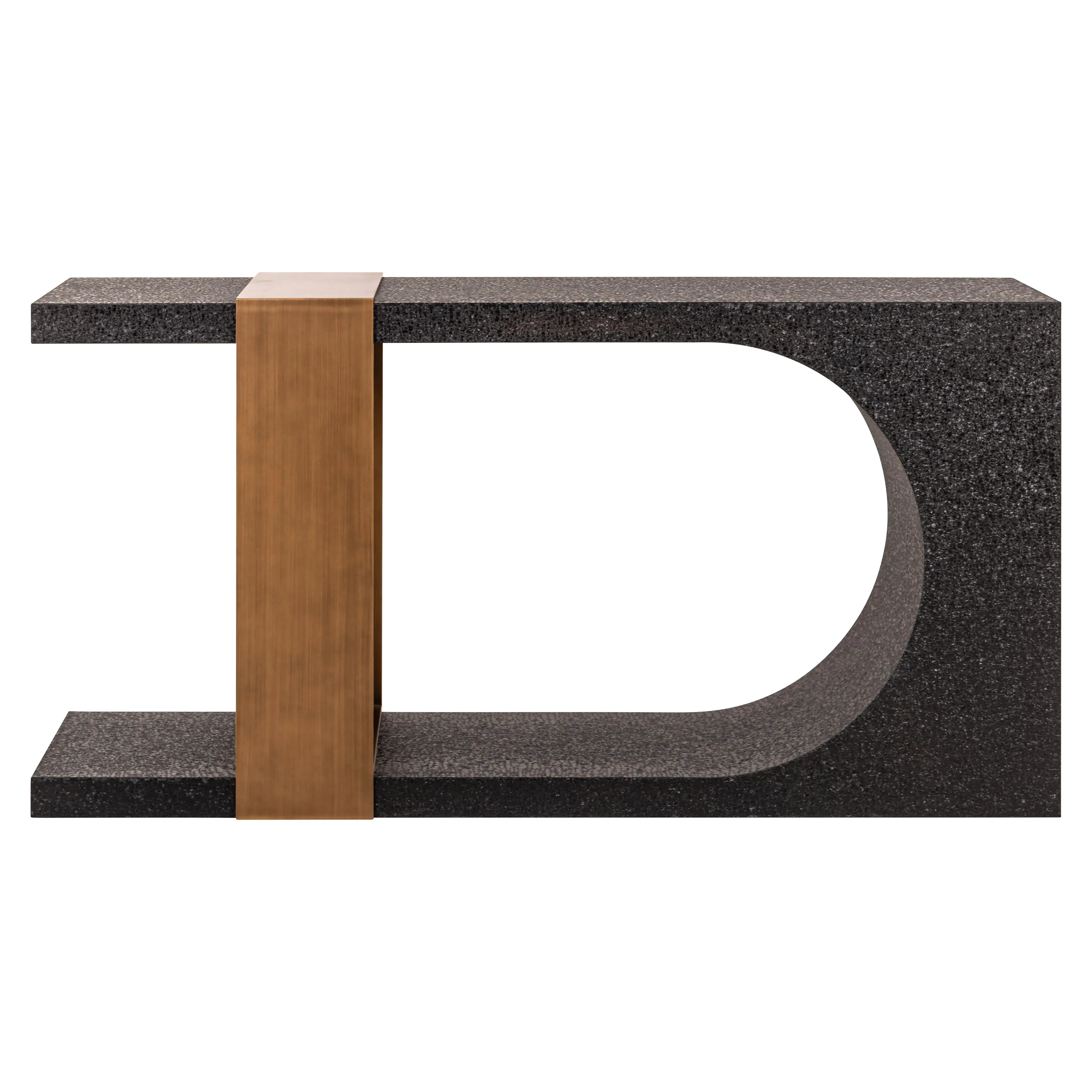 Richmond Interiors  Bazel Console Table in Black/Gold  Nicholas John Interiors